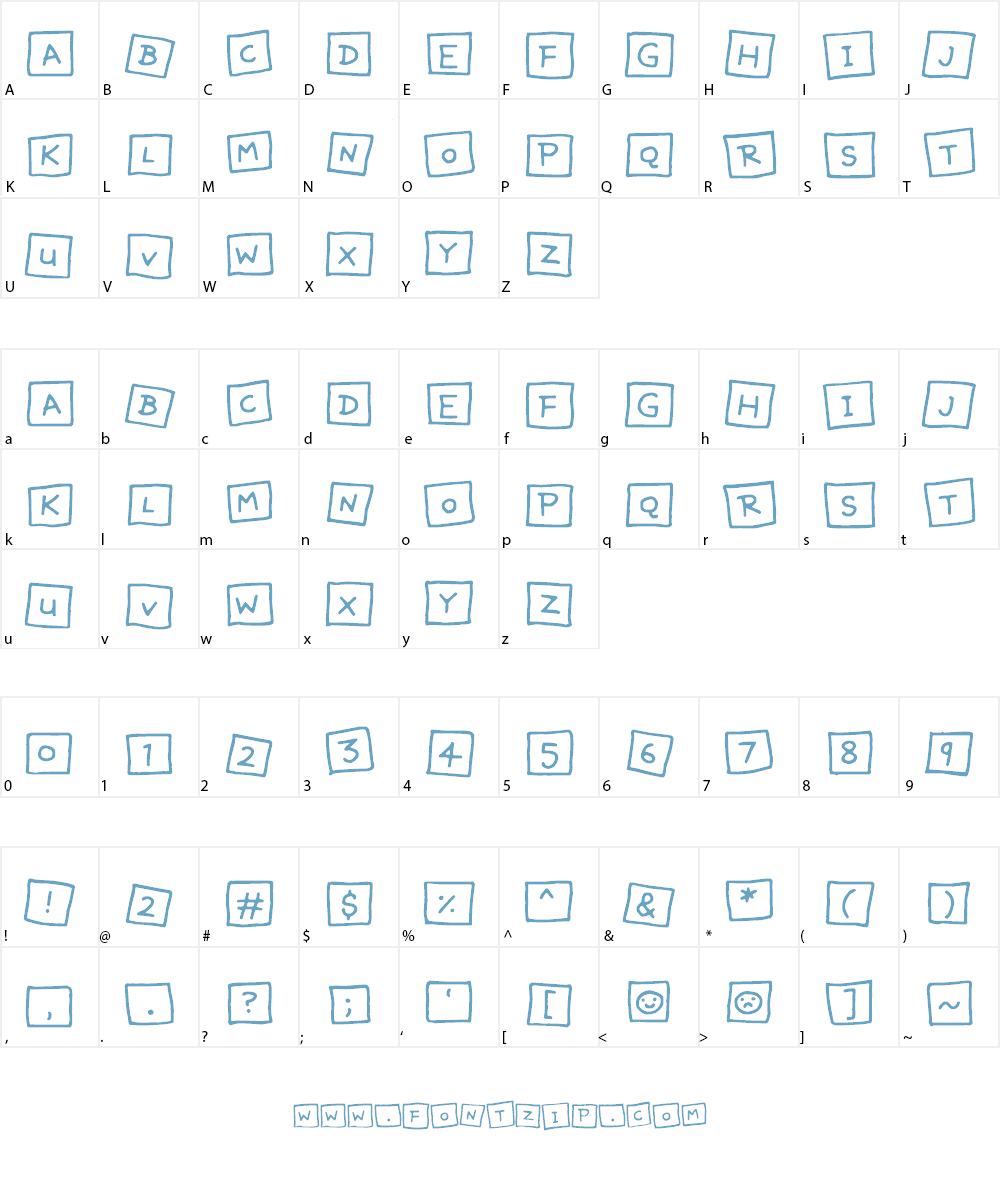 Cute Notes Font Character